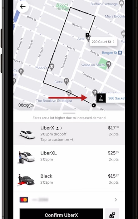 Uber – Request a ride